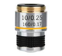 Lentille d'objectifs achromatiques 10X, lentille d'objectifs achromatiques de microscope 160/0,17, distance conjuguée de 185, élimine les réflexions indésirables, sans aberration chromatique supplémen