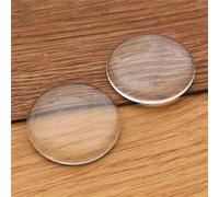 Lentille en Verre Transparent Dia 6mm 8mm 10mm 12mm 14mm 16mm 18mm 20mm 25mm 30mm 35mm, Cabochon Rond à Dos Plat en Verre Transparent(40mm 2pcs)