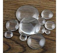 Lentille en Verre Transparent Dia 6mm 8mm 10mm 12mm 14mm 16mm 18mm 20mm 25mm 30mm 35mm, Cabochon Rond à Dos Plat en Verre Transparent(30mm 6pcs)