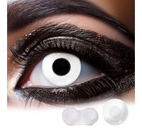 Lentille Halloween - Lentilles Blanches - 1 Paire (2 Pièces) de Lentille de Contact Sans Correction - Etui Offert - Haute Qualité (blanche)