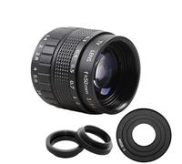 lentille， Objectif Manuel Compatible avec Monture Canon EOS M M2 M3 M5 M6 M10 50 mm f/1.4 avec Adaptateur Monture C et Bague Macro