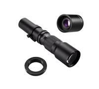 lentille， Objectif téléobjectif Manuel 500 mm F8.0 avec convertisseur 2X Compatible avec Les Nikon D3400, D500, D7200, D5500, D750, D5300, 60D et 77D.(Black,EF-S)