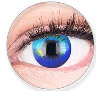 Lentilles couleur cosplay - manga, anime blue. Pour Halloween, fantaisie, Carnaval + étuis à lentilles de contact I 1 paire (2 pièces) I sans correction I 0,00 Dioptries MERALENS