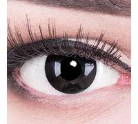 Lentilles couleur noir - black out. Pour Halloween, Shrovetide, Carnaval + étuis à lentilles de contact I 1 paire (2 pièces) I sans correction I 0,00 Dioptries MERALENS