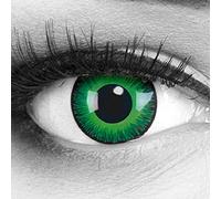 Lentilles couleur vert noir - shining green. Pour Halloween, fantaisie, Carnaval + étuis à lentilles de contact I 1 paire (2 pièces) I sans correction I 0,00 Dioptries MERALENS