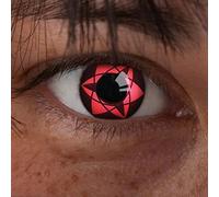 Lentilles de contact aricona - Sharingan Lentilles de contact Sharingan Star - Lentilles de contact colorées sans ordonnance pour le cosplay, le carnaval, les fêtes costumées et les costumes d'Halloween, 2 pièces - sans correction