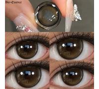 Lentilles de contact colorées marron naturelles Bio-essence 14,5 mm, effet grands yeux, lentilles grises, lentilles bleues pour maquillage quotidien et de fête Rainy Mood Hazel