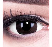 Lentilles De Contact Colorées Mini Sclera Halloween 'black Out'-17mm Horror Lenses Incl. Étui-1paire(2 Pièces) I Sans Correction I 0,00 Dioptries
