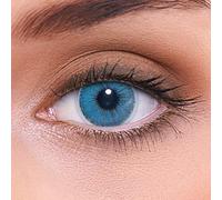 Lentilles de contact hautement couvrantes vertes naturelles NATURAL SAPPHIRE + récipient de LENZOTICA I 1 paire (2 pièces) I DIA 14.00 I sans correction I 0.00 Dioptries