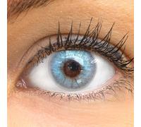 Lentilles De Couleur Bleu Naturelles Colorées Très Haute Opacité Jasmine Ash Blue+Étuis À Lentilles De Contact 1 Paire(2 Pièces) 90 Jours Sans Correction 0,00 Dioptries