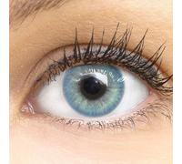 Lentilles De Couleur Bleu Naturelles Colorées Très Haute Opacité Jasmine Light Blue+Étuis À Lentilles De Contact I 1 Paire(2 Pièces) I 90 Jours I Sans Correction I 0,00 Dioptries