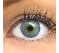 Lentilles De Couleur Blu Naturelles Colorées Très Haute Opacité(Catania Lime Ice Blue) + Étuis À Lentilles De Contact 1 Paire(2 Pièces) 90 Jours Sans Correction 0,00 Dioptries