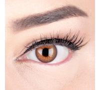 Lentilles De Couleur Marron Naturelles Colorées Très Haute Opacité Elly Hazel+Étuis À Lentilles De Contact I 1 Paire(2 Pièces) I 90 Jours I Sans Correction I 0,00 Dioptries