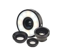 Lentilles pour appareil mobile super grand-angle, macro et fish-eye + Anneau LED G
