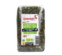 Lentilles vertes bio de France paquet de 500g Sabarot