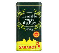 Lentilles vertes du Puy AOP - SABAROT - Boîte 500 g - Récolte 2012 - Cultivées sans engrais - Diamant vert