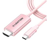 LENTION Câble USB C vers HDMI 4K/60Hz Câble Type C HDMI pour MacBook Air/Pro, Nouvel iPad Pro, Chromebook 13/15, Surface Book 2/Go, Samsung S9/S8/Plus Note 9, Plus (1.8M, Or Rose)