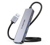 LENTION Hub USB 3.0 avec Câble Rallongé de 60cm, Expandeur Multi Port, Adaptateur USB avec Transfert de Données Rapide Séparateur USB Compatible avec Windows PC, Mac, Imprimante (HE32 Gris)