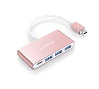 LENTION Hub USB C 4-en-1 Adaptateur USB C avec 3*USB 3.0, 100W PD, Hub Multiports Compatible avec Mac Air 2024-2018 M4-M1 & MacBook Pro 2024-2016, iMac, iPad, iPhone 16/15 Série, etc (C13se Rose)
