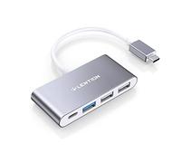LENTION Hub USB C 4 en 1 Adaptateur USB C vers USB 3.0 USB 2.0 100WPD Hub Multiport Compatible avec Mac Air 2023-2018 & MacBook Pro 2023-2016, iPhone 15 Plus Pro Max, iMac, ChromeBook, iPad (C13 Gris)