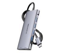 LENTION Hub USB C à Câble Long 1 Mètre avec HDMI 4K@60Hz, 4 USB 3.0, 100W PD Adaptateur USB C Multiport Compatible Nouveau MacBook Air/Pro 2026-2016, iPhone 17/16/15 Plus Pro Max, etc (C35H-1M, Gris)