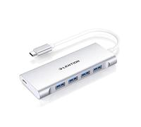 LENTION Hub USB C avec 4 Ports USB 3.0 et Chargeur Type C, Adaptateur USB C Compatible 2024-2016 MacBook Pro & 2024-2018 Mac Air, iPad, iPhone 15/16 Série, Plus d'appareils de Type C (C31 Argent)