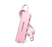 LENTION Hub USB-C avec Câble Long de 60CM, 4 Ports Type-C, Répartiteur pour MacBook Pro/Mac Air/iMac 2016-2024, Autres Appareils Type-C (CE31 Or Rose)