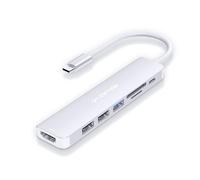 LENTION Hub USB C avec Charge PD 100W HDMI 4K@60Hz Lecteur de Carte SD/Micro SD USB 3.0 Adaptateur USB C Compatible 2025-2016 MacBook Pro/Mac Air M1-M4, iPad, Plus d'appareils de Type C(CE18 Argenté)
