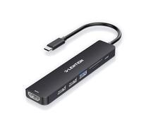LENTION Hub USB C avec Charge PD 100W, HDMI 4K@60Hz, Lecteur de Carte SD/Micro SD, USB 3.0, pour MacBook Pro/Air 2026-2016, Chromebook, iPhone 17/16/15 Plus, Adaptateur Pilote Stable (CE18p, Noir)