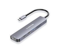 LENTION Hub USB C avec Charge PD 100W, HDMI 4K@60Hz, Lecteur de Carte SD/TF | Adaptateur USB C vers USB 3.0 & 2.0 Compatible MacBook Pro/Air 2016+, iPhone 17 16 15 Série, iPadOS, ChromeOS, Windows (Gris)