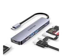 LENTION Hub USB C avec Doubel HDMI pour MacBook Mode MST, Transfert de Données à 5Gbps avec 2 USB 3.0, PD 100W, Lecteur de Cartes SD/TF, pour MacBook Pro 2024-2016, Nouveau Mac Air, etc (CE45 Gris)