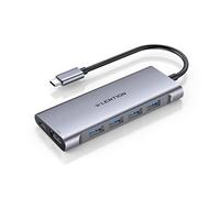 LENTION Hub USB C avec Sortie HDMI 4K@60Hz, USB 3.0 x 4, Charge de Type C, Adaptateur USB C Compatible MacBook Pro 2024-2016, Nouveau Mac Air, Autres appareils de Type C (C35sH, Gris Sidéral)
