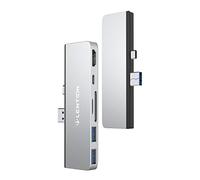 LENTION USB-C 7-en-1 Hub pour Surface Pro 7 Seulement avec 4K/60Hz HDMI (HDCP 2.2), SD & Micro SD Card Reader, 2 USB 3.0, 60W Type C Adaptateur de Chargeur (CS34, Argent)