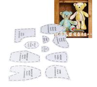 LenTLy Ensemble de Patrons de Couture d'ours, Patron de Couture d'ours en Peluche éducatif en Acrylique 10 Pièces Précis Réutilisables pour Les Jours (L 15 Pouces)