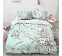 LENTLY Motif de la Toile de Jouy Parure De Lit Adulte Housse De Couette 3D Impression Literie Microfibre Housse De Couette avec Taie d'oreiller Housses De Couettes Double（200x200cm）