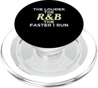 L'entraînement au Semi-Marathon The Louder The R&B The Faster I Run PopSockets PopGrip pour MagSafe