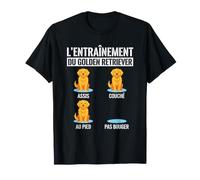 L'entraînement du Golden Retriever Assis Couché Au Pied T-Shirt