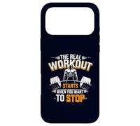 L'entraînement réel Commence Lorsque Vous Voulez arrêter la Motivation de l'entraînement Coque pour iPhone 17 Pro Max