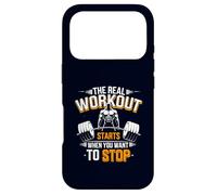 L'entraînement réel Commence Lorsque Vous Voulez arrêter la Motivation de l'entraînement Coque pour iPhone 17 Pro
