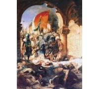 L'entrée de Mehmed II à Constantinople. Après la peinture de l'artiste français Jean-Joseph Benjamin-Constant. Mehmed II également connu sous le nom de Mehmed le Conquérant 1432 - 1481. Poster imprimé