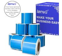 LENVII Lot de 2 000 feuilles d'autocollants thermiques bleues de 4 x 3 cm, 8 rouleaux de 250 étiquettes, autocollants polyvalents résistants aux déchirures, à l'eau, à l'huile, aux rayures pour