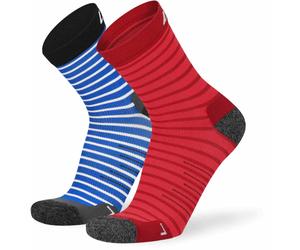 Lenz 1.0 Outdoor Chaussettes pour enfants, rouge-bleu, taille 35 36 37 38 pour des gamins