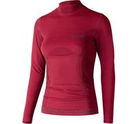 Lenz 6.0 Merino Turtle Neck Chemise Ladies Longsleeve, Rouge foncé, Taille S