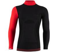 Lenz 6.0 Merino Turtle Neck Chemise Longsleeve, noir/rouge, Taille L