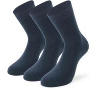 Lenz Basic Chaussettes Femme - Paquet de 3, Marine, Taille 35-38