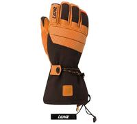 Lenz - Gants chauffants - Heat Glove 9.0 Finger Cap Men Marron / Noir pour Homme en Laine - Taille L - Orange Orange L