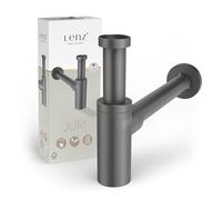 Lenz JURI 46090031 Siphon design pour tous les lavabos courants - Type 1 1/4" - Longueurs de tuyau extra longues et réglables - Avec ouverture de nettoyage et siphon - Surface anti-traces de doigts