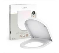 Lenz Melva Classic 41040261 Abattant WC en forme de D avec système d'abaissement automatique à fermeture douce amovible pour le nettoyage, surface hygiénique, montage par le haut