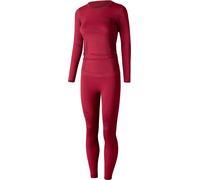 Lenz Merino Ensemble de sous-vêtements fonctionnels rouges pour dames, taille XL 2XL pour femmes