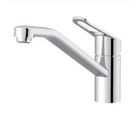 Lenz Mila 46060602 Robinet de cuisine chromé - Hauteur confortable et bec pivotant à 180° - Avec fixation rapide - Surface facile d'entretien - Buse mélangeur de marque et cartouche en céramique